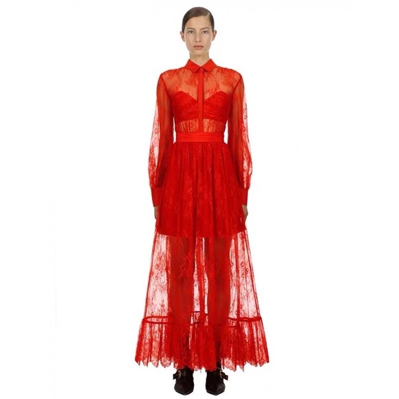 SELF-PORTRAIT Maxi Lace Dress w/ Tags Size: M | US6, UK10 - Picture 9 of 16